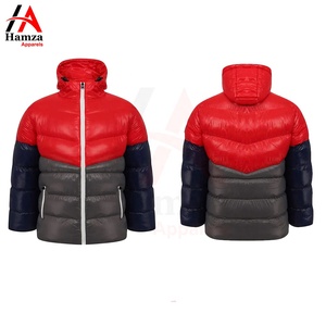 OEM ligero 300 GSM poliéster aislado rojo gris azul marino hombres a prueba de viento con capucha abrigo de invierno al aire libre estilo de la calle - Product Image 3