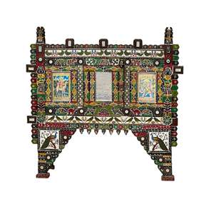 Soporte de Madera Pintado para Shisha con Espejo y Paneles Decorativos - Product Image 3