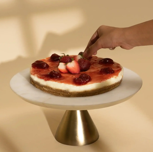 Custom Luxury <b>Crafts</b> Marble And Brass Cake Stand Factory Supply Newly Design Home Party Wear Customized Packing - Product Image 3