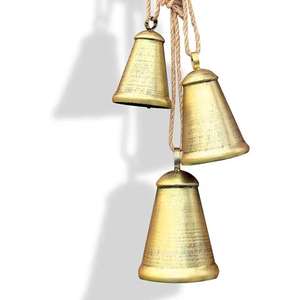 Campanas de vaca de Metal sólido Estilo vintage Precio más bajo Acabado dorado Hecho a mano Shabby Chic Campanas colgantes de Navidad para la venta - Product Image 3