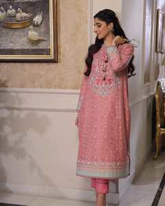 Collection de mariage de luxe indien pakistanais dernière mousseline de soie brodée Salwar Kameez vente chaude 0371 robe Viscose coton lin - Product Image 3