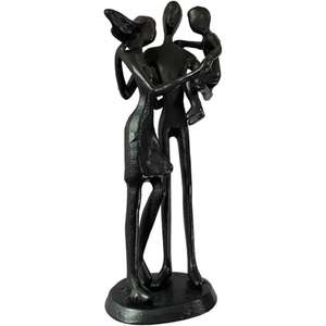 Sculpture décorative en métal Thème de couple romantique Couple de sculpture noire satinée super lourde et durable pour la décoration - Product Image 6