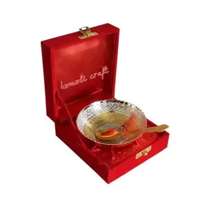 Cuencos chapados en plata con relieve de pavo real para invitados, regalo de boda indio, la mejor calidad, precio al por mayor - Product Image 2