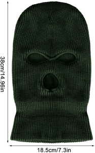 Pasamontañas de esquí de punto de 3 agujeros, gorro con cubierta completa para el cuello, gorra para ciclismo, senderismo, correr y actividades al aire libre - Product Image 2