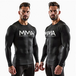 Protector Rash de ajuste de compresión personalizado con diseño personalizado sublimado para manga completa y corta MMA BJJ Gear kimono de jiu jitsu - Product Image 1