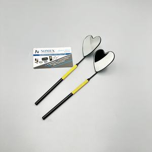 กระจกขนตาแบบด้านพร้อมที่จับสีดำด้านพร้อมด้ามจับสีทองและสีดำเงา - Product Image 5