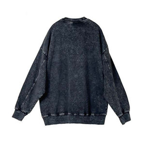 Sweat-shirts 100% coton lavés à l'acide pour vêtements d'hiver, sweats à capuche et sweat-shirts pour hommes, logo personnalisé, basiques vintage, manches longues - Product Image 5