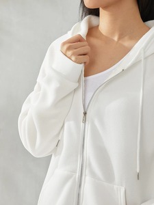 เสื้อฮู้ดมีซิปโอเวอร์ไซส์สำหรับผู้หญิง, เสื้อฮู้ดแบบหลวมมีซิปเสื้อสเวตเตอร์เสื้อโค้ทเสื้อแจ็คเก็ตขนแกะ Y2K มีกระเป๋าสำหรับวัยรุ่นผู้หญิง - Product Image 4