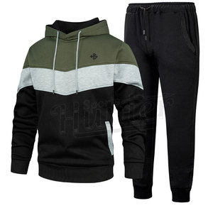 Chándal con logotipo personalizado, conjunto de chándal de dos piezas para hombre de tela polar de estilo clásico informal a la moda - Product Image 4