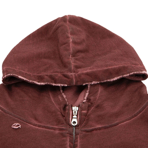 Custom <b>Top</b> Primum Men's <b>Distressed</b> Acid Wash Drop Shoulder Zipper Hoodies New Design 100% Cotton Casual High Streetwear Men's - Product Image 5
