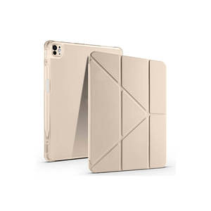 Étui pliable Netzy 2025 pour iPad Air 13 compatible avec compartiment pour stylet, blanc – Coque arrière protectrice en TPU et cuir PU M3 - Product Image 5