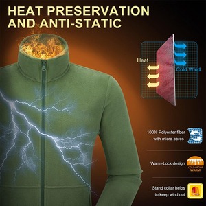 Abrigo de invierno para hombre, chaqueta de esquí al aire libre impermeable para deportes de montaña, forro polar cálido, lona, cierre de cremallera, bolsillo frontal - Product Image 4