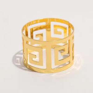 Porte-serviette en or de créateur pour décor de table élégant Événements de mariage Fêtes Hôtel Salle à manger Accessoire de serviette en métal élégant - Product Image 4