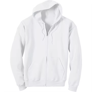 Sweat à capuche de haute qualité personnalisé 100% coton à double fermeture éclair Sweat à capuche streetwear pour homme avec impression puff et impression sérigraphique lourd - Product Image 1