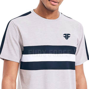 Vente chaude T-shirts pour hommes 100% coton séchage rapide et respirant Slim Fit vêtements décontractés tissu tricoté - Product Image 3