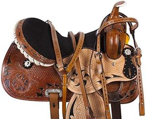 HOT Premium Leather Western Barrel Racing Horse Saddle Tack Set Inglés Productos de carreras de caballos de la India caballo - Product Image 1
