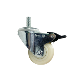 Light Duty 2.5 Inch White Nylon Ball Bearing Brake <b>Caster</b> <b>Wheel</b> - Product Image 2