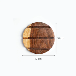 Sous-verres en noyer de style classique enveloppés à la main en bois d'acacia de mangue fini à la main élégance naturelle pour une utilisation sur table - Product Image 5