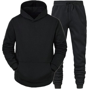 Custom Logo Men's Winter Streetwear Hoodie & Joggers Set New Style 100% Cotton Tracksuits Printed Sweatsuits - Product Image 1