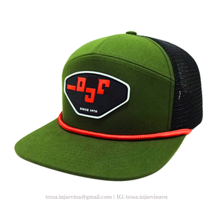 หมวกโอเอ็มผลิตจากโรงงานในเวียดนามหมวกโลโก้แบบทำจากยางหมวกทรูเกอร์เชือกหมวกแบบแบนพิมพ์ลายตะเข็บแบบติดด้านหลังหมวก L01 - Product Image 2