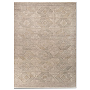 พรมขนสัตว์ทอมือลายเรขาคณิตสีเบจและสีน้ำตาล Someplace in Time สำหรับตกแต่งห้องนั่งเล่นในบ้าน-EA-3107 - Product Image 1