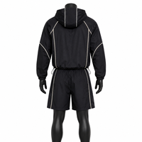 Ensemble de survêtement réfléchissant pour homme avec veste coupe-vent à capuche et short, vêtements de sport légers pour la course, tenue de sport personnalisée
