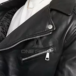Veste en cuir pour hommes confortable et souple High Street livraison rapide taille régulière saison d'hiver veste en cuir de motard pour hommes - Product Image 5