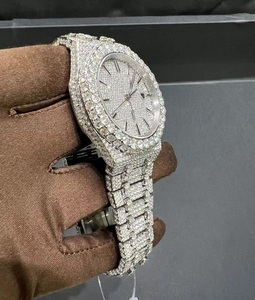 VVS Moissanite นาฬิกาควอทซ์หรูหราแบบโบราณสายนาฬิกาโลหะผสมเครื่องประดับฮิปฮอปใช้ได้ทั้งชายและหญิง - Product Image 4