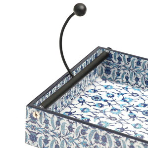 DULI Porte-serviettes en papier en bois d'ingénierie marocain bleu et blanc décoratif fait à la main Cuisine Hôtel & Restaurant Table à manger Co - Product Image 3