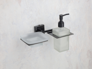 MISHWA PC2111A Porte-savon en verre de qualité supérieure avec distributeur de lotion Ensemble organisateur de salle de bain mural pour hôtel de luxe - Product Image 3