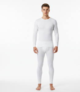 FrostHaven White <b>Men</b> <b>Thermal</b> Suit Full Sleeve Soft Breathable Fabric Built <b>for</b> Consistent Winter Comfort - Product Image 3