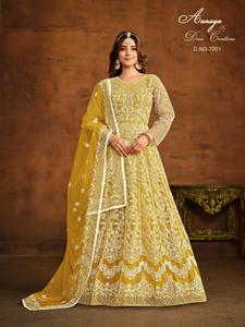 New Heavy Designer Wedding Party Festive <strong>Net</strong> With Embroidery Sequence Work Fancy <strong>Anarkali</strong> Gowns for Fashionable Women Outfit - Product Image 2