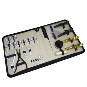 Kit de herramientas de extensión de cabello de alta calidad con logotipo personalizado que incluye escudo protector de tarro de cuentas y clips de hierro pequeños - Product Image 3