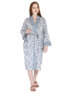 Best Selling <b>Long</b> Cotton Robe Handmade <b>Beach</b> Wear <b>Dress</b> Women's Bath Robe Bridal Dressing Gown Summer Casual <b>Dress</b> - Product Image 5