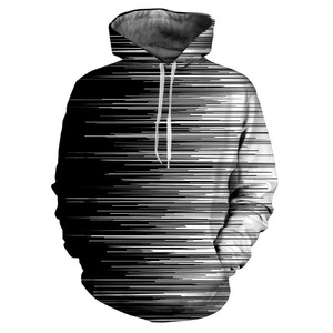 Sudaderas con capucha de vértigo geométrico impresas en 3D para hombre, sudaderas con patrón degradado en blanco y negro, camisetas informales de manga larga con capucha, jerséis - Product Image 6