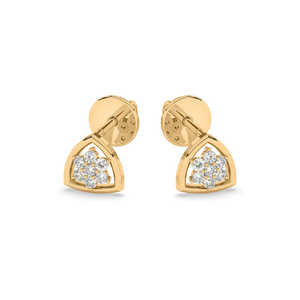 Boucles d'oreilles en or jaune/rose/blanc 9K avec trillion de diamants cultivés en laboratoire - Product Image 1