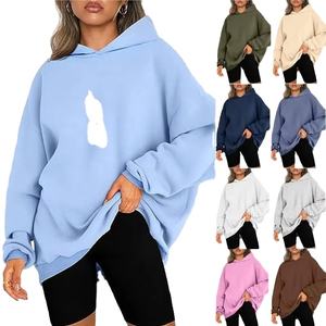 Sudaderas con Capucha Extra Grandes Unisex Personalizadas, de Felpa, de Color Sólido, Sudadera con Capucha para Mujer, Talla Grande, Sudadera Maxi Lisa - Product Image 1