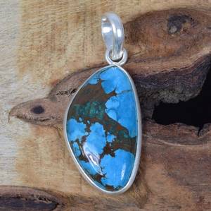 Pendentif en argent sterling turquoise, pierre de naissance de décembre, bijoux faits à la main, élégant, cadeau unique pour femmes - Product Image 2
