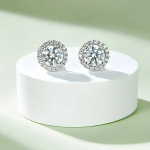 Moissanite diamond <b>Stud</b> earrings lab grown diamond earrings Hip Hop Earrings 18K Moissanite Diamond 925 <b>Silver</b> <b>Studs</b> for Women - Product Image 5