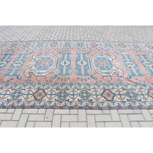 Tapis turc vintage surdimensionné 6,9x13,5 pi (210x412 cm), tapis bleu patchwork - Product Image 3