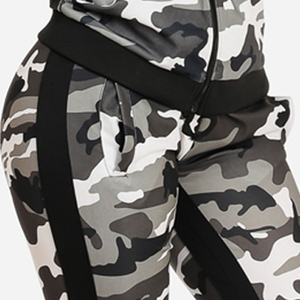 Survêtement à capuche en molleton de coton 100% à motif camouflage imprimé personnalisé pour femmes ensemble de pantalons de survêtement OEM vêtements de sport de créateur - Product Image 4