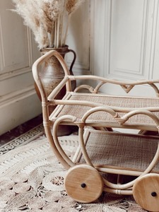 100% TISSÉ À LA MAIN! Service de jouets pour bébés en rotin, jouets pour enfants, chariot à thé pour jouets - Product Image 2