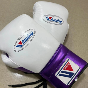 ถุงมือซ้อมมวยหนังสำหรับฝึกซ้อมแบบมืออาชีพรุ่นโลหะสีม่วงล่าสุด2025ชนะ - Product Image 2