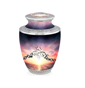 El mejor proveedor indio ofrece urnas de cremación de Metal personalizadas de alta calidad decoración del hogar urnas funerarias de estilo único adultos al por mayor - Product Image 2