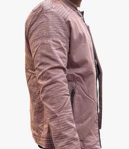 แจ็คเก็ตบiker ผู้ชายสไตล์วินเทจลำลอง แบรนด์ Bearfit สำหรับฤดูใบไม้ร่วง ผลิตจากผ้าฝ้าย 100% ทรงเข้ารูป เป็นมิตรกับสิ่งแวดล้อม กันลม ระบายอากาศได้ดี มีซิป บริการ OEM - Product Image 2