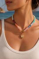 Collier de perles en pierre naturelle multicolore, tendance, avec breloque audacieuse en pierre précieuse étanche plaqué or 18 carats, faible MOQ, pour marques de boutiques