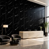 Panneau mural en PVC marbré noir et blanc, imperméable, revêtement décoratif intérieur