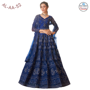 Impresionante y Hermosa Blusa Tradicional Bordada con Cordones, Dupatta con Trabajo de Calado, Lehenga Choli con Pedrería para Bodas y Fiestas, Estilo Indio - Product Image 3