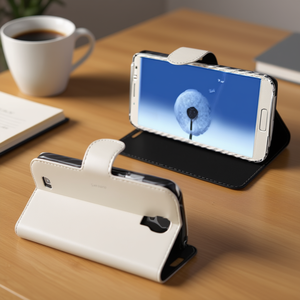 เคสหนังสีขาวสำหรับซัมซุง กาแลคซี่ เอส 4 ฝาครอบป้องกันสำหรับอุปกรณ์เสริมโทรศัพท์ของคุณที่ทนทาน - Product Image 3