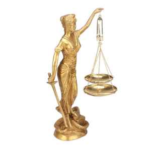 Laiton 12 pouces Justice Statue Sculptures Style traditionnel artisanat plié conception aveugle pour la décoration de la maison bureau exclusif - Product Image 2